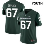 Youth Michigan State Spartans NCAA #67 J.D. Duplain Green NIL 2022 Authentic Nike Stitched College Football Jersey RF32Y40KO